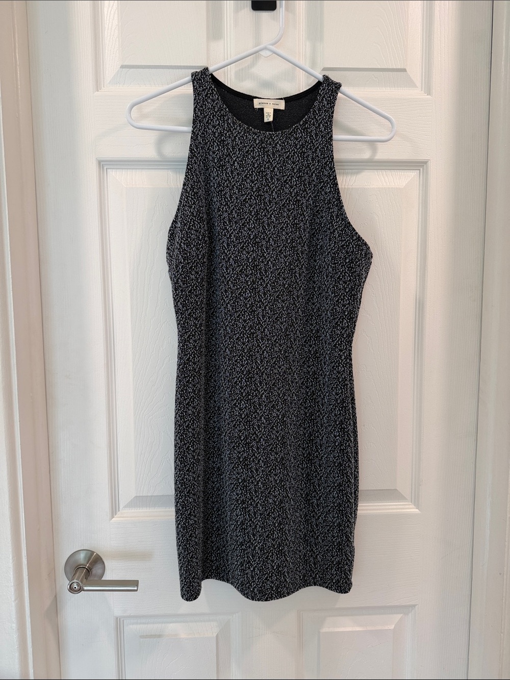 silence + noise Marled Black Knit Mini Dress